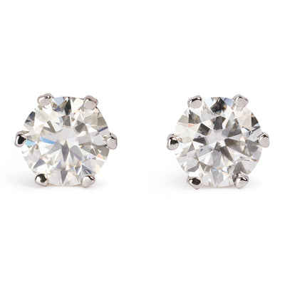 Moissanite Sparkling Round Stud Earrings