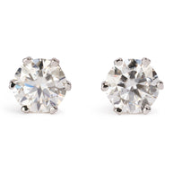 Moissanite Sparkling Round Stud Earrings