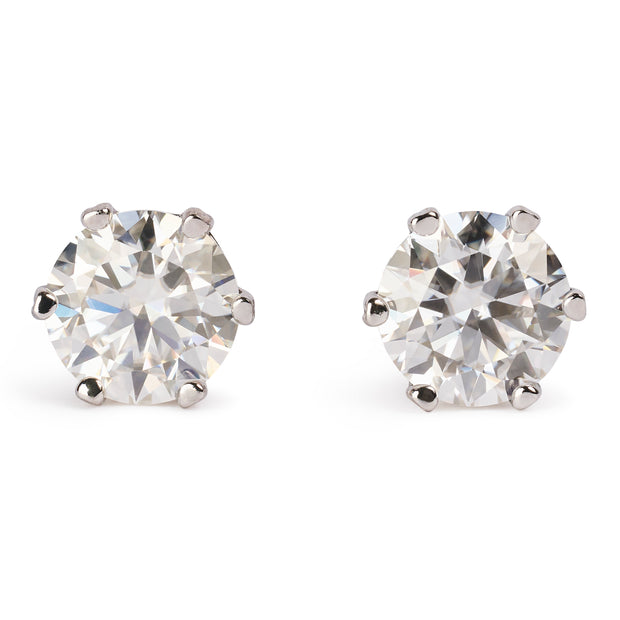 Moissanite Sparkling Round Stud Earrings