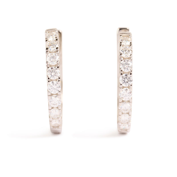 Moissanite Sparkling Huggie Hoop Earrings