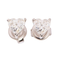 Moissanite Sparkling Heart Stud Earrings