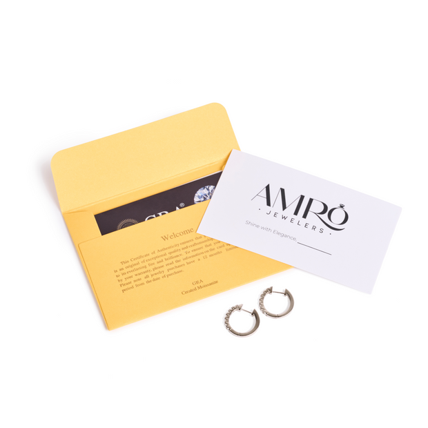 Moissanite Sparkling Huggie Hoop Earrings
